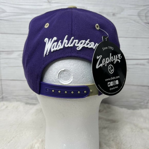 Washington Huskies Zephyr Z11 Adjustable Snapback Hat - Purple New NWT - Picture 4 of 8